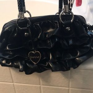 Black Bebe ruffle purse
